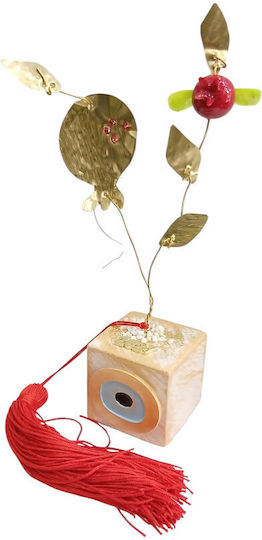 Kalliopi Silver Tabletop New Year's Lucky Charm Bronze Pomegranate Made of Metal 2027 5x5cm