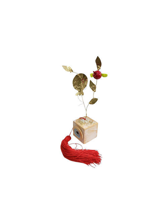 Kalliopi Silver Tabletop New Year's Lucky Charm Bronze Pomegranate Made of Metal 2027 5x5cm