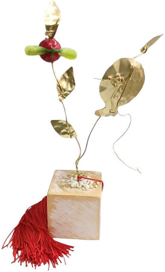 Kalliopi Silver Tabletop New Year's Lucky Charm Bronze Pomegranate Made of Metal 2027 5x5cm