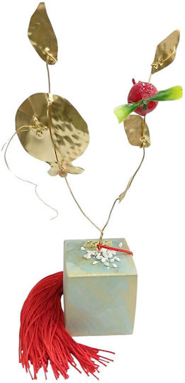 Kalliopi Silver Tabletop New Year's Lucky Charm Pomegranate Bronze Metal 2027 5x5cm