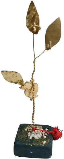 Kalliopi Silver Tabletop New Year's Lucky Charm Green Pomegranate Made of Stone 2027 5x5cm