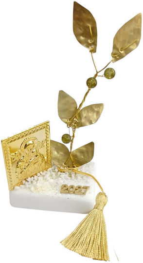 Kalliopi Silver Olive Branch Made of Stone