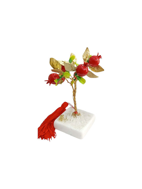 Kalliopi Silver Tabletop New Year's Lucky Charm Pomegranate Bronze Stone 2027 7x7cm