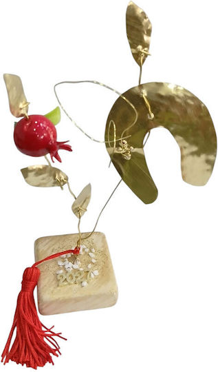 Kalliopi Silver Tabletop New Year's Lucky Charm Pomegranate Bronze Metal 2027 5x5cm