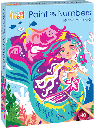 HappiHobbi Рисуване Paint By Numbers Митична Русалка за Деца 7+ Години