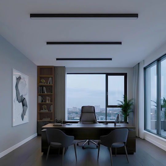 kelvo LED Commercial Linear Ceiling Lighting 72W Warm White IP20 with Adjustable Intensity L120xW7.5xH7.5cm