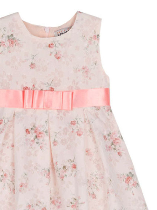 Girls Dress Sleeveless Satin Floral Set with Accessories Pink Champagne