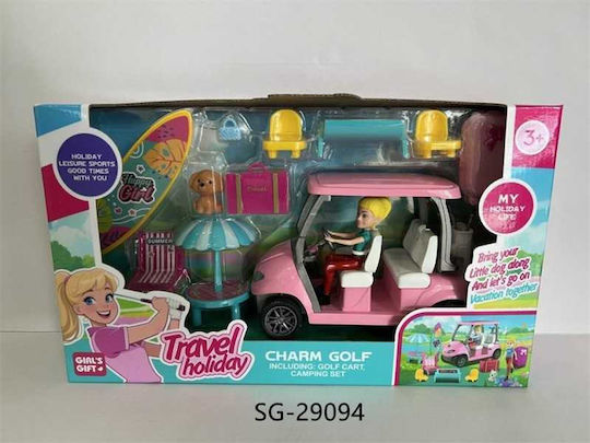 Doll Set With Golf Car & Accessories for 3+ Years