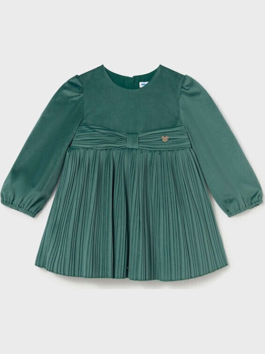 Mädchenkleid Samt Hellblau