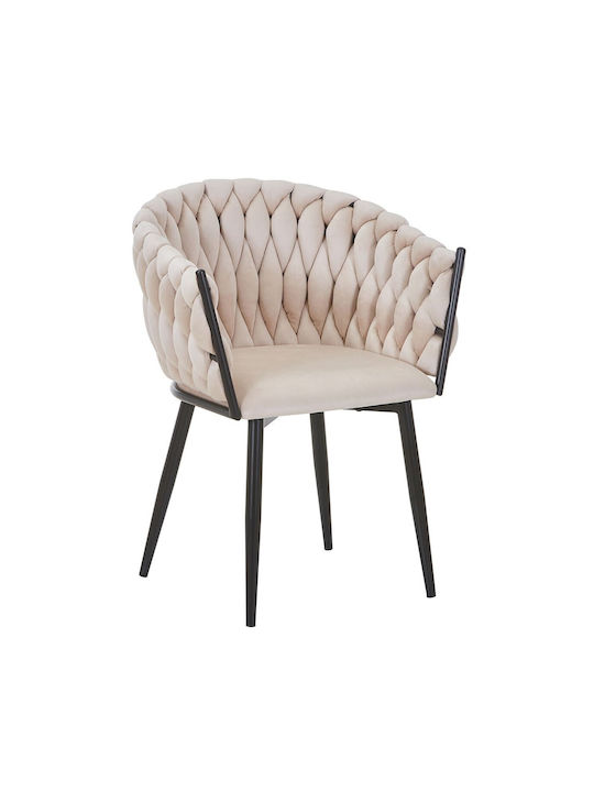 Verdi Metallic Dining Chairs Beige 2 Pieces 64x54x80cm EM786,4