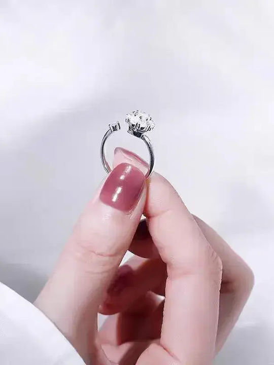 Set with Necklace Earrings & Ring Made of Steel with Stones