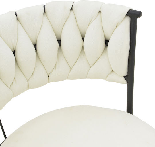 Barhocker Mit Stoffbezug Alkia Ecru 2 Stück 50x56x95cm