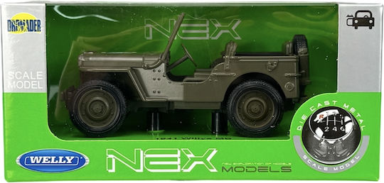 Welly Jeep Αυτοκινητάκι 1:34 Στρατιωτικό