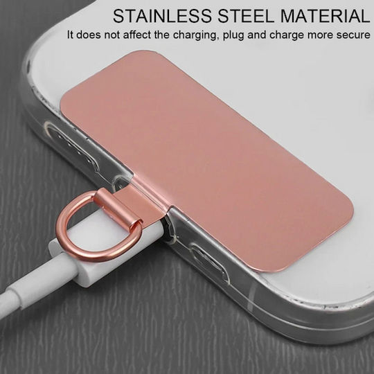 Metal Mobile Phone Lanyard Ring Fixing Gasket Silver