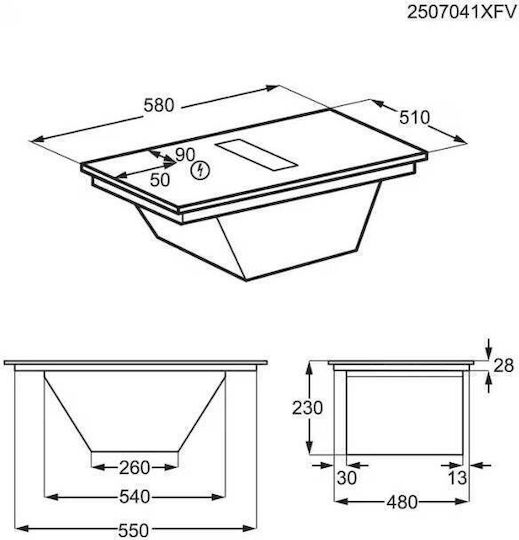 Electrolux Индукционен Плот Автономен с Абсорбатор и Lock Function 58x51см.