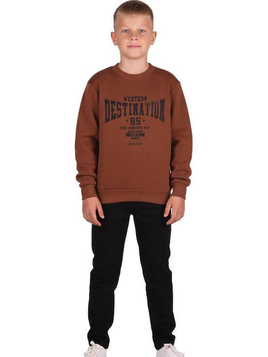 Kids Sweatpants Set Brown