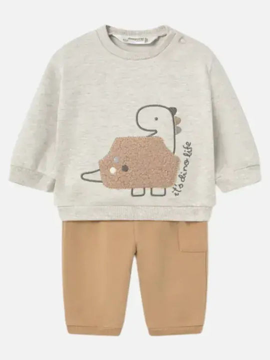 Kids Sweatpants Set Brown 4 Pieces