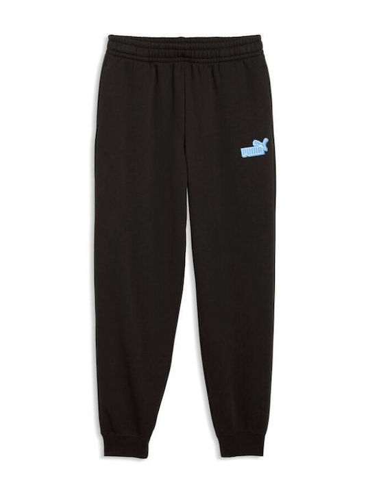 Kids Black Sweatpants Essentials Logo