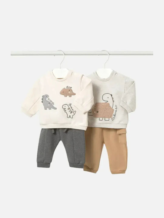 Kids Sweatpants Set Brown 4 Pieces