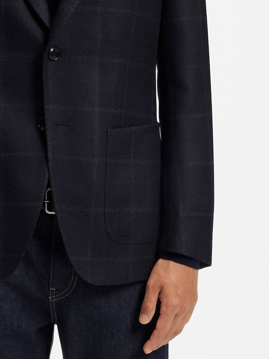 H-Hutson Winter Men’s Suit Jacket Slim Fit Blue