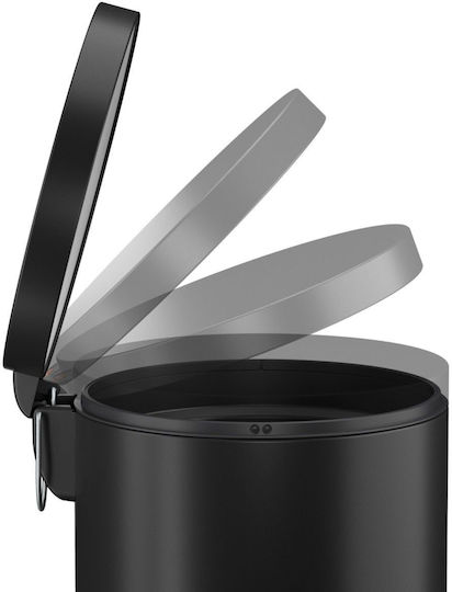 Hailo Plastic Waste Bin with Pedal Black 20lt