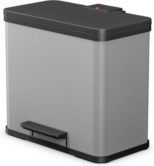 Hailo Plastic Waste Bin with Pedal Grey 14lt Hailo Plastic Waste Bin with Pedal Grey 14lt