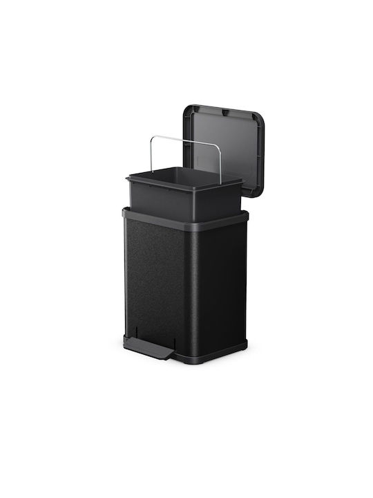 Hailo Waste Bin Plastic with Pedal Black 17lt