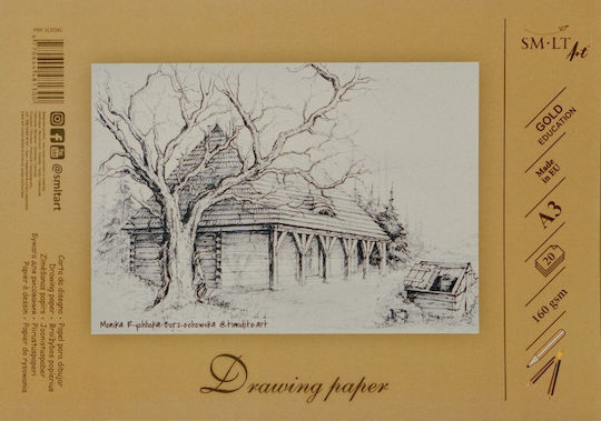 Drawing Sketching Paper Smlt A3 160 G/m2 20 Sheets Glued