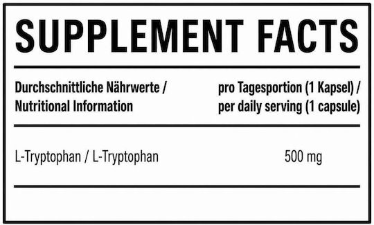 Inlead Nutrition Tryptophan 500mg 120 Vegetable Capsules 1 Capsules