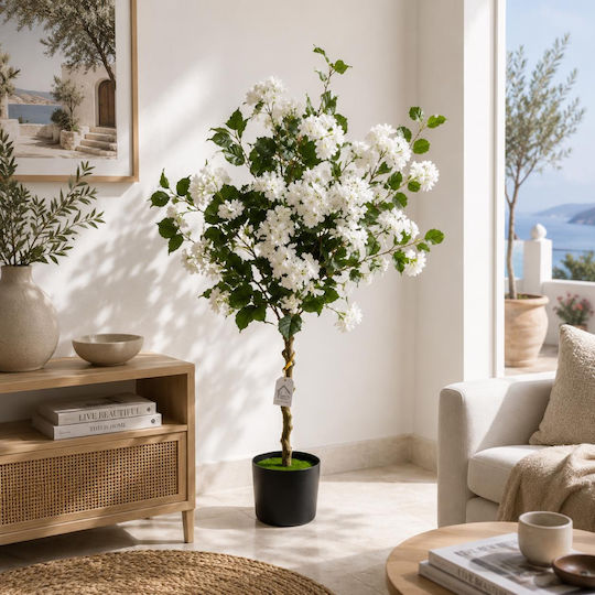 Hortensia Artificială Albă Plantă În Ghiveci 140cm 88325-1