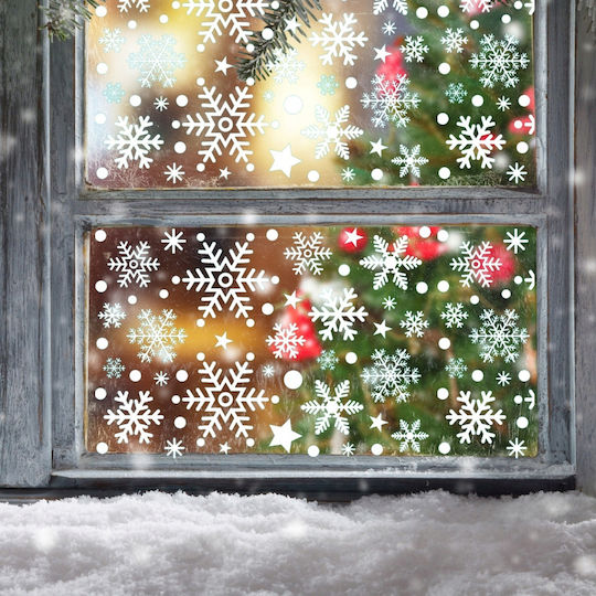 Weihnachtsaufkleber Dekorative Fenster Flocken Weihnachtsdekoration Flocken Schnee