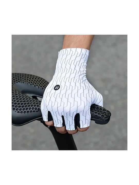 Rockbros Half Finger Cycling Gloves Adults White