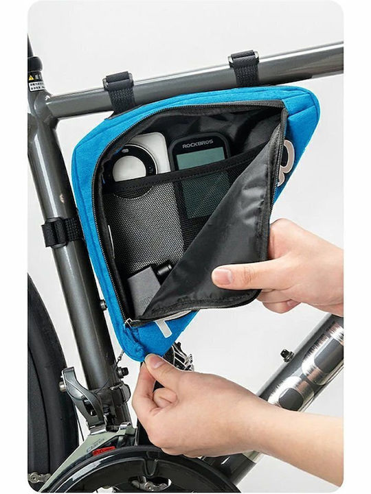 Rockbros Geantă pentru cadru de bicicletă 1.4lt Albastră
