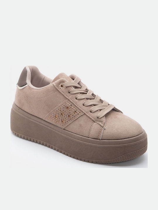 Women's Beige-Dark Sneakers