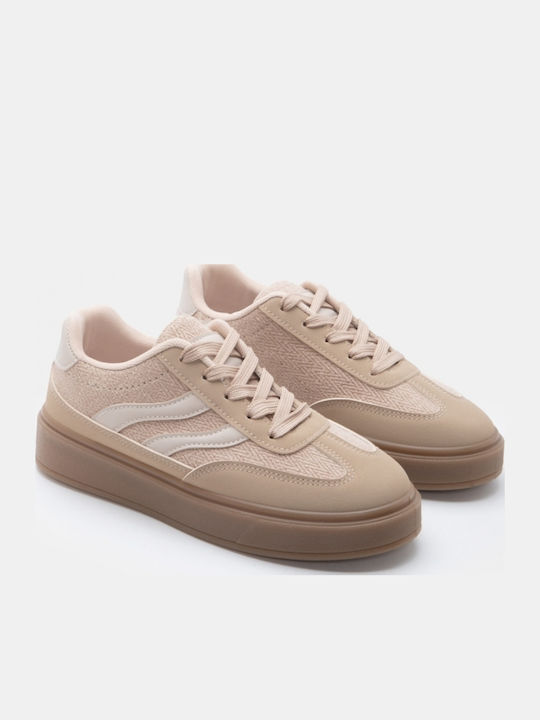 Damen Sneakers Beige-Dunkel