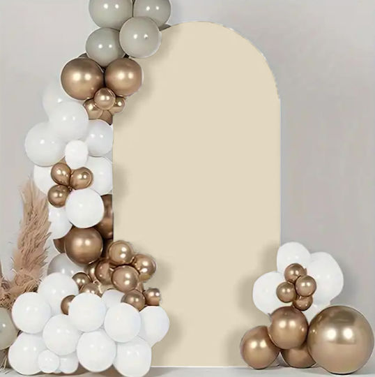 Materialabdeckung Ballonbogen Metallrahmen Stand Fotos 1x2m Champagner