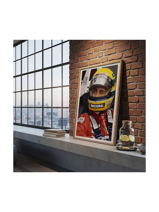 Poster Formula1 Ayrton Senna F079 21cm X 30cm Μαύρη Ξύλινη Κορνίζα-71715pd158843f55321