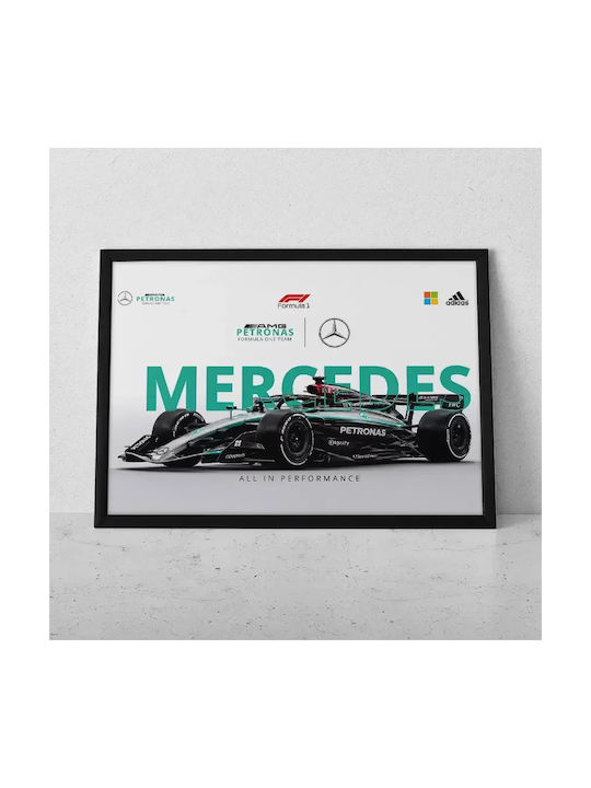 Poster Formula1 Mercedes Amg Petronas F1 Team F064 50cm X 70cm White Wooden Frame