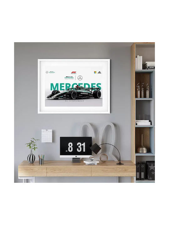 Poster Formula1 Mercedes Amg Petronas F1 Team F064 50cm X 70cm White Wooden Frame