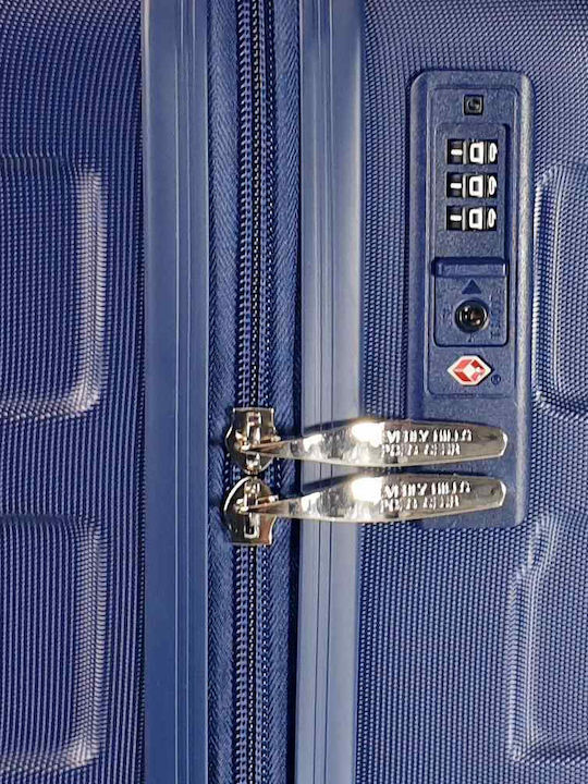 Beverly Hills Polo Club Cabin Hard Blue Travel Suitcase Height 55cm