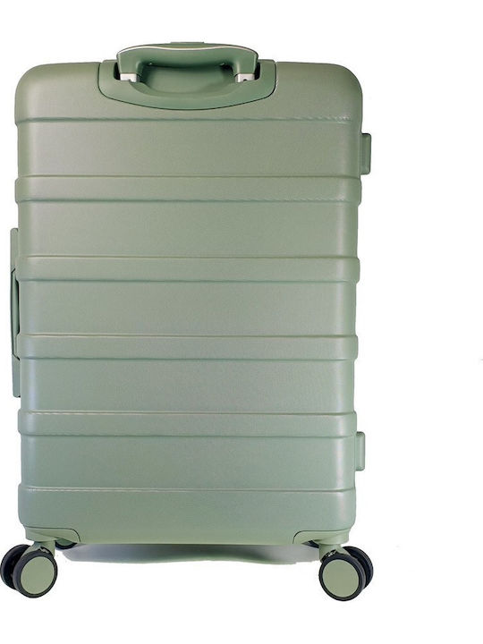 Beverly Hills Polo Club Medium Hard Green Travel Suitcase Height 65cm