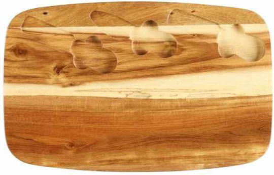 Maku Wooden Cheese Serving Platters 36x23cm 4 Pieces