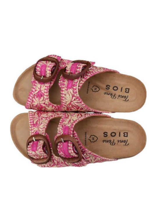 Damen Flache Sandalen Rosa