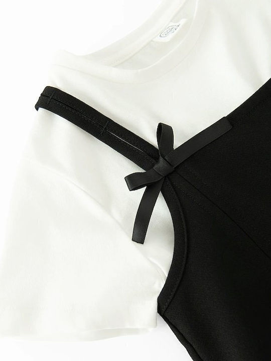 Kids Dress Short Sleeve Black