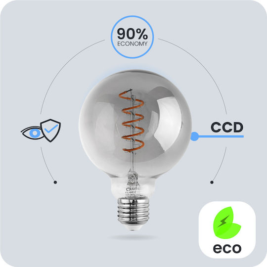 3x LED Glühbirnen E27 Sphäre G95 6w = 50w Dekorative Beleuchtung 360°