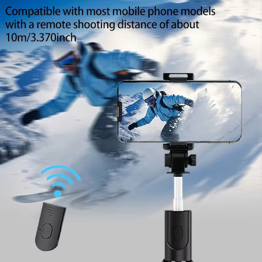Selfie Stick Telescopic 3 1 Tripod Telecomandă Bluetooth Rotație 360° Alb