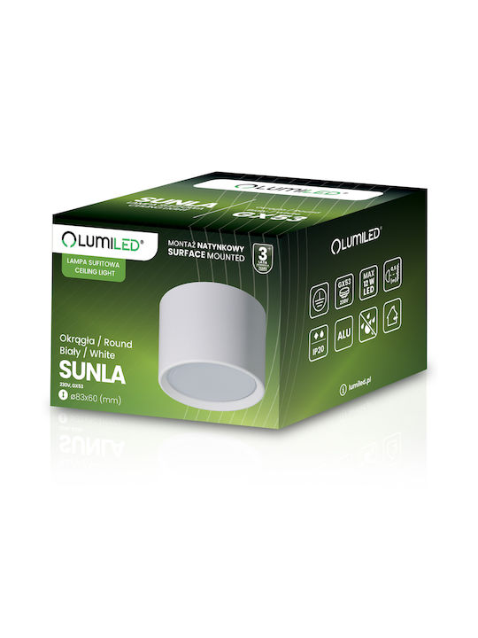 Lumiled Sunla Tuba Gx53 Eingebaute LED Decken- und Wandleuchte Zylinder Weiß