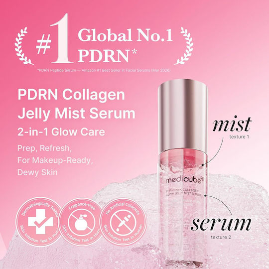 Medicube PDRN Pink Collagen Glow Moisturizing Face Serum with Niacinamide & Hyaluronic Acid for Detoxifying & Brightening 100ml