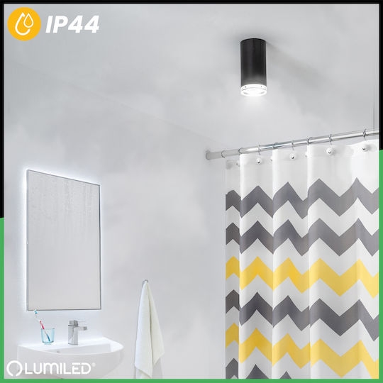 Φωτιστικό Οροφής Led Σποτ Σωλήνας Gu10 Ip44 Adero Μαύρο Lumiled