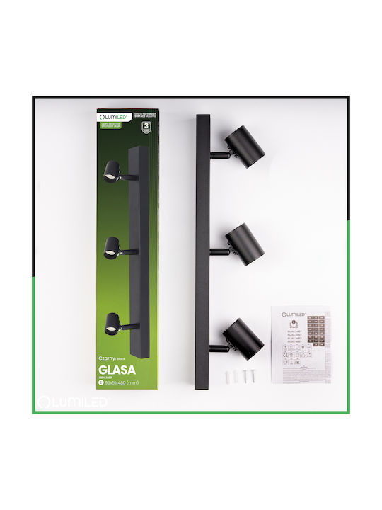 Decken- und Wandleuchte Spot Tuba Reflex Halogen 3x E27 Glas Lumiled